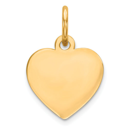 Million Charms Sterling Silver Gp Engraveable Heart Polished Disc Charm