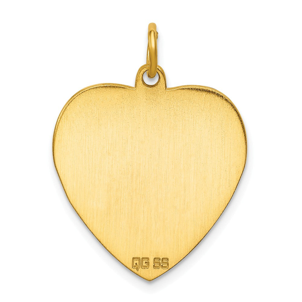 Million Charms Sterling Silver Gp Engraveable Heart Polished Disc Charm
