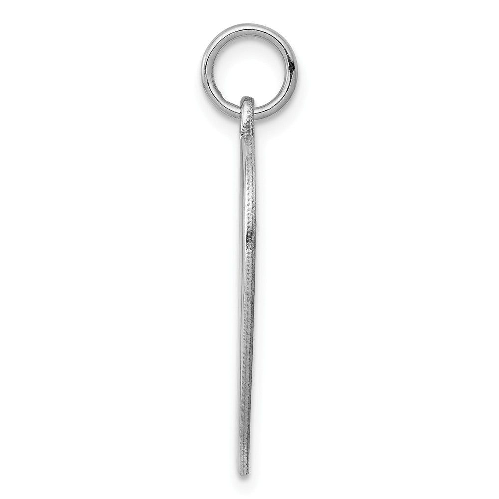 Million Charms 925 Sterling Silver Rh-Plt Engraveable Heart Polished Front/Back Disc Charm