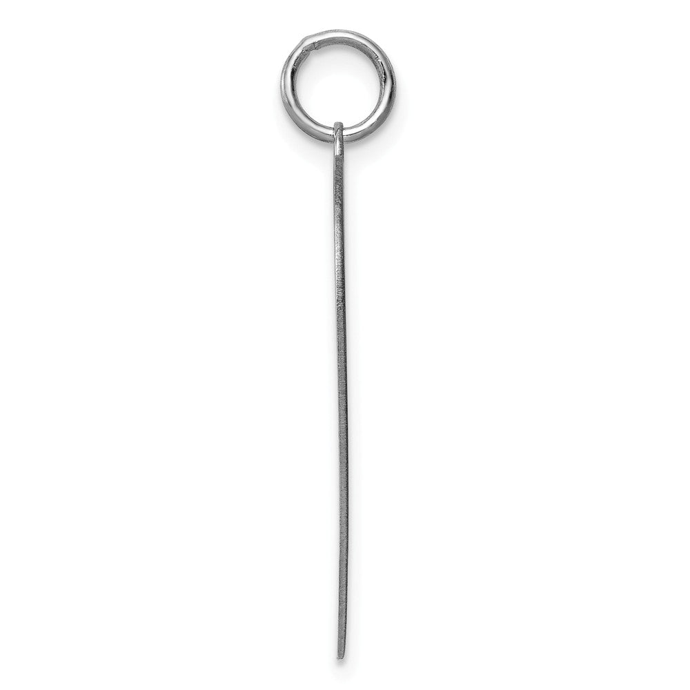 Million Charms 925 Sterling Silver Rhod-Plated Eng. Heart Polish Front/Satin Back Disc Charm