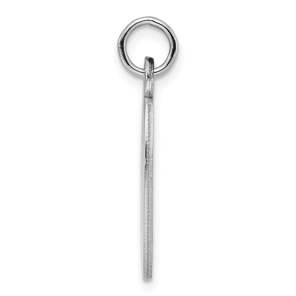 Million Charms 925 Sterling Silver Rhod-Plate Eng. Oval Polish Front/Satin Back Disc Charm