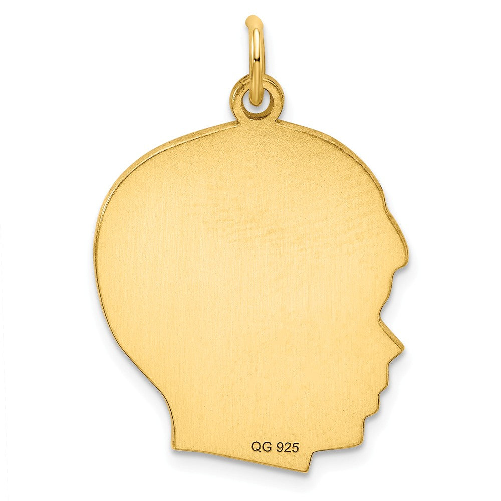 Million Charms Sterling Silver Gp Engraveable Boy Polished Disc Charm