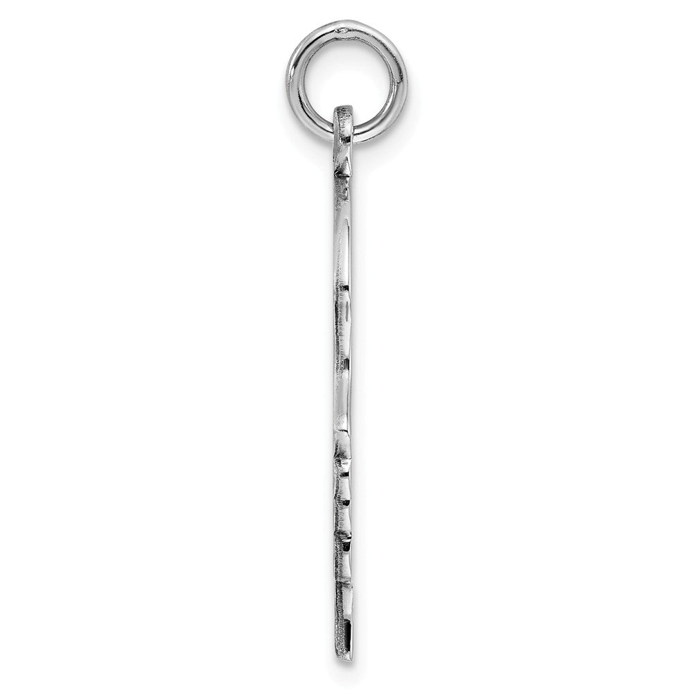 Million Charms 925 Sterling Silver Rhod-Plate Eng. Girl Polished Front/Satin Back Disc Charm