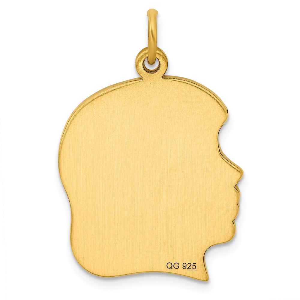 Million Charms Sterling Silver Gp Engraveable Girl Polished Disc Charm