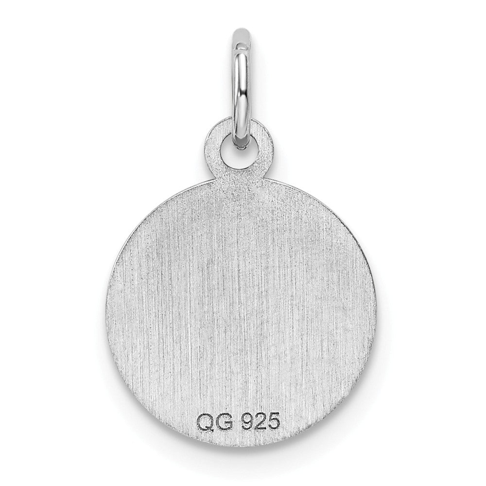 Million Charms 925 Sterling Silver Rhod-Plate Purple Enamel Right Facing Girl Head Disc Charm