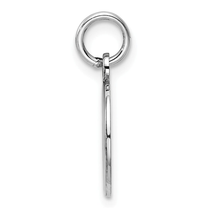 Million Charms 925 Sterling Silver Rhod-Plate Red Enamel Left Facing Boy Head Disc Charm