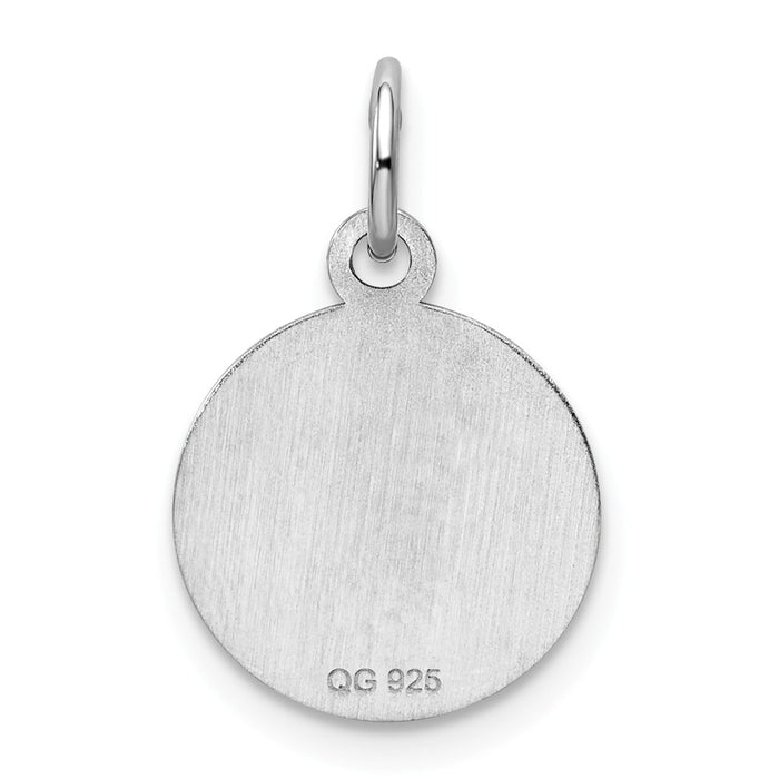 Million Charms 925 Sterling Silver Rhod-Plate Blue Enamel Left Facing Boy Head Disc Charm