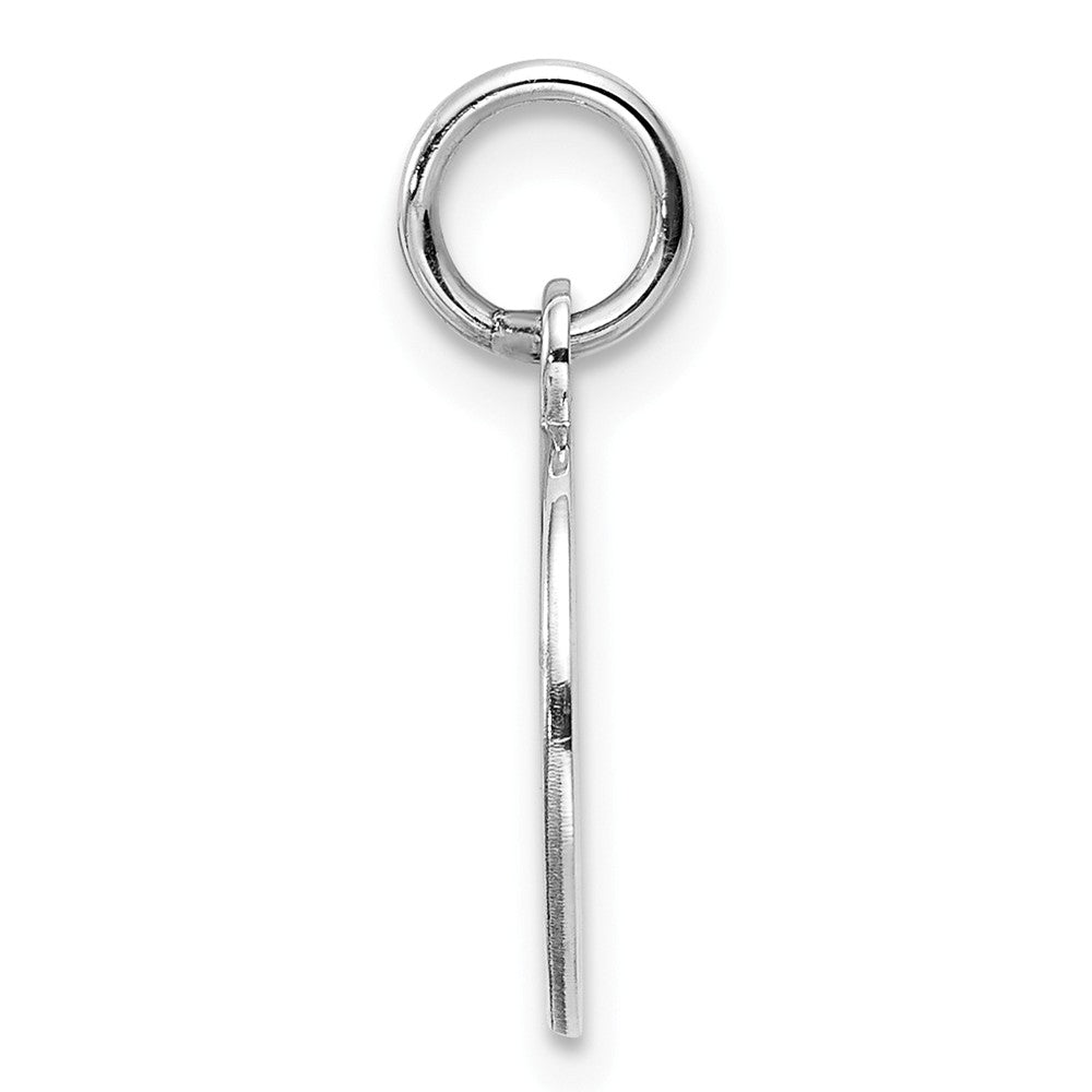 Million Charms 925 Sterling Silver Rhod-Plate Pink Enamel Left Facing Girl Head Disc Charm