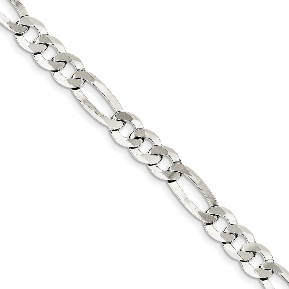 Million Charms 925 Sterling Silver 8.5mm Polished Flat Figaro Chain, Chain Length: 7 inches