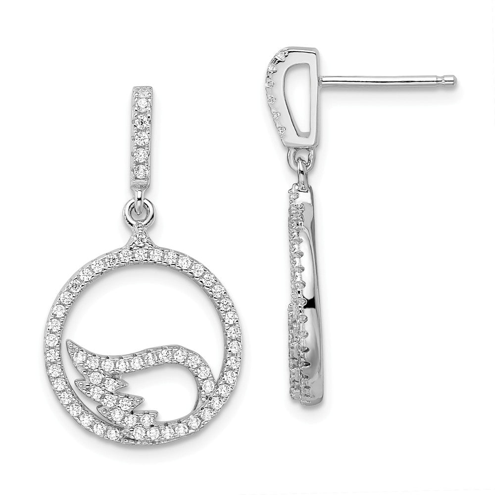 Stella Silver 925 Sterling Silver & Cubic Zirconia ( CZ ) Brilliant Embers Wings Earrings,