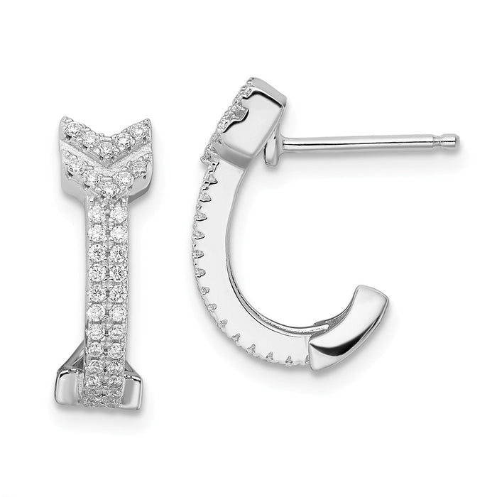 Stella Silver 925 Sterling Silver & Cubic Zirconia ( CZ ) Brilliant Embers Arrow Earrings,