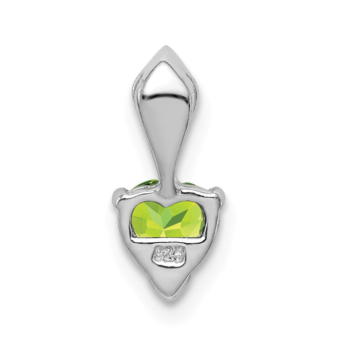 Million Charms 925 Sterling Silver Diamond & Peridot Heart Pendant