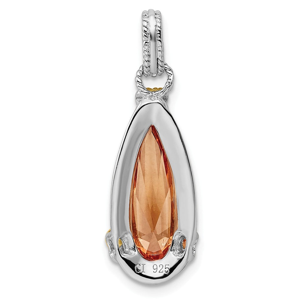 Million Charms 925 Sterling Silver & Vermeil Rhodium-Plated Champagne (Cubic Zirconia) CZ Pendant