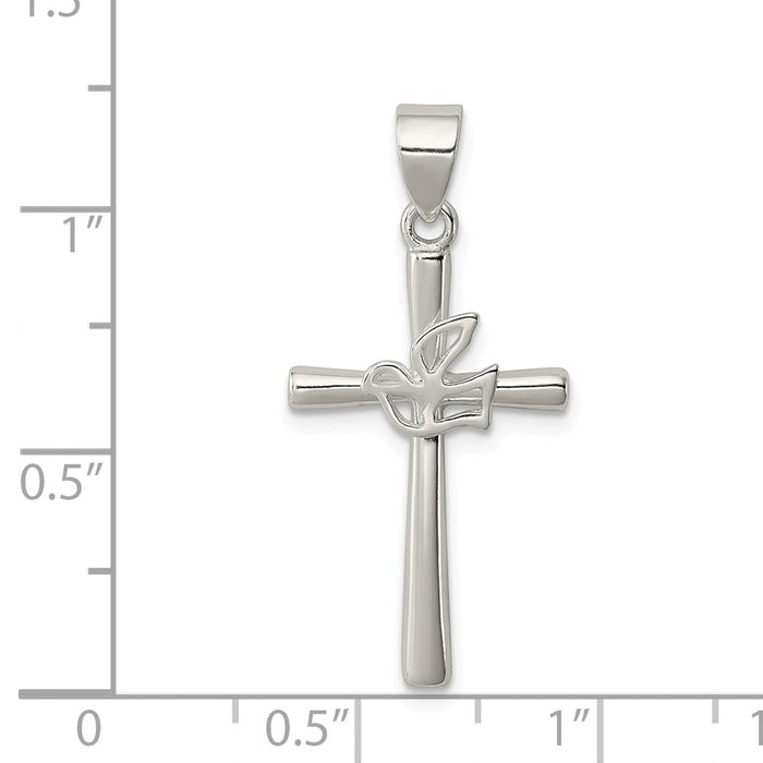 Million Charms 925 Sterling Silver Dove Relgious Cross Pendant