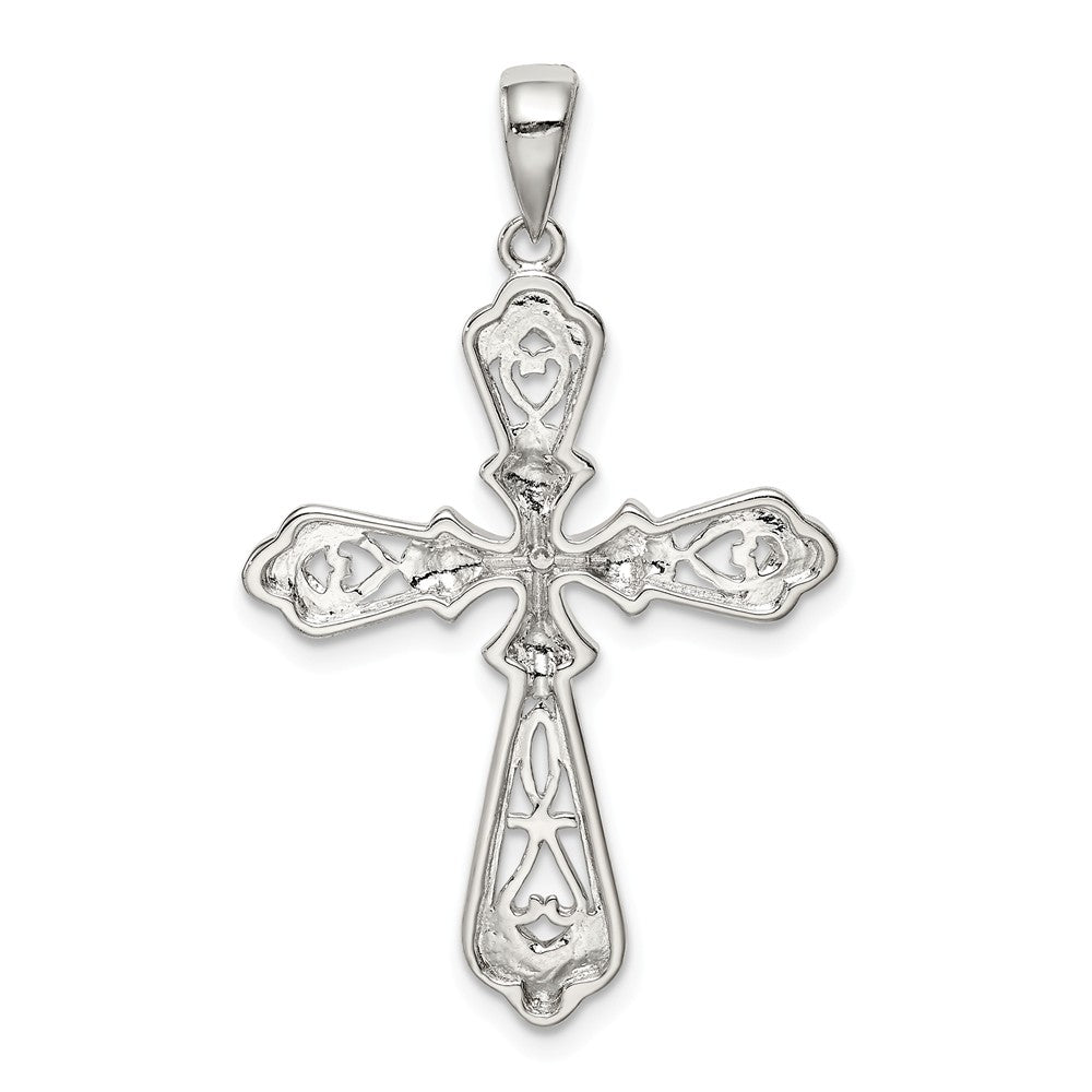 Million Charms 925 Sterling Silver Vermeil (Cubic Zirconia) CZ Relgious Cross Pendant