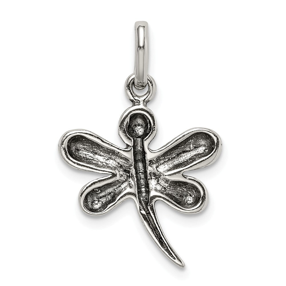 Million Charms 925 Sterling Silver Antiqued Dragonfly Pendant