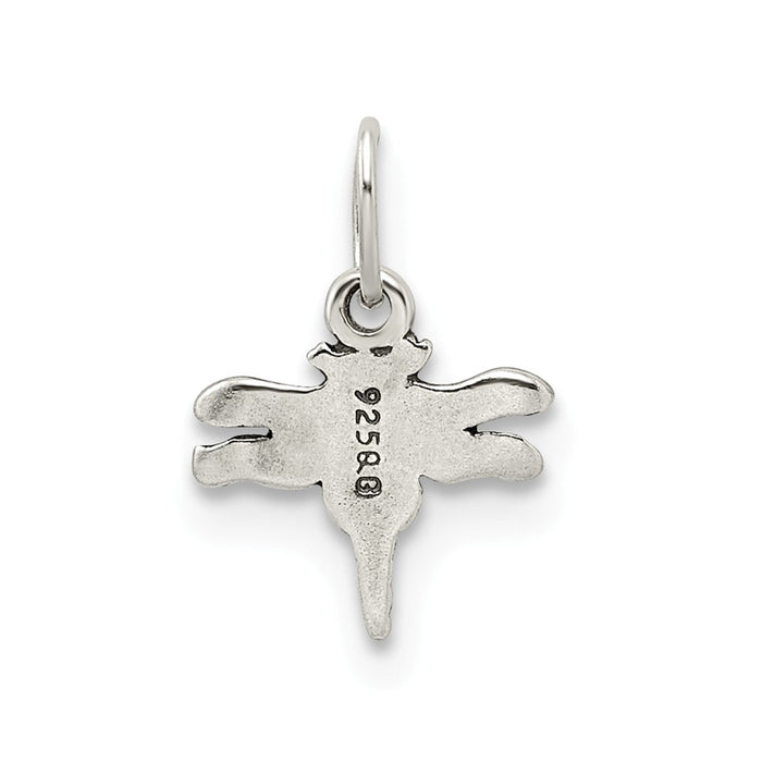 Million Charms 925 Sterling Silver Antiqued Dragonfly Charm