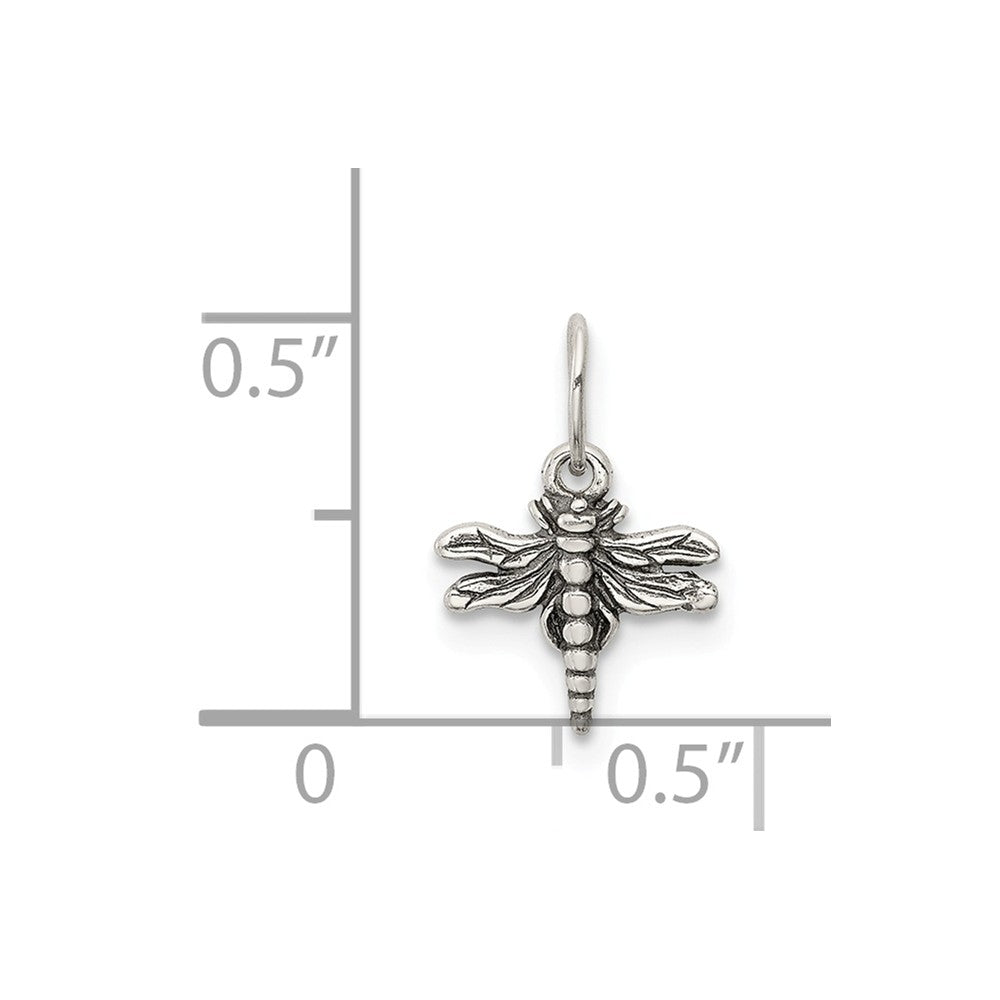Million Charms 925 Sterling Silver Antiqued Dragonfly Charm