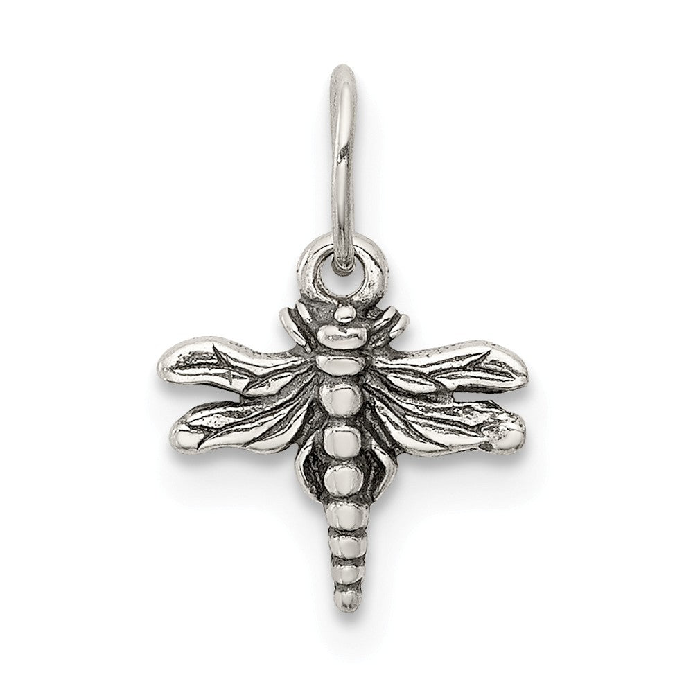 Million Charms 925 Sterling Silver Antiqued Dragonfly Charm