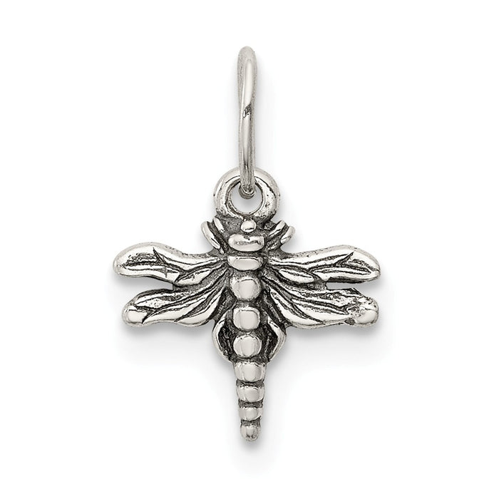 Million Charms 925 Sterling Silver Antiqued Dragonfly Charm