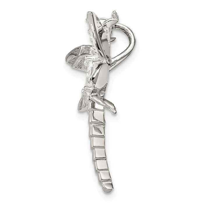 Million Charms 925 Sterling Silver (Cubic Zirconia) CZ Dragonfly Pendant
