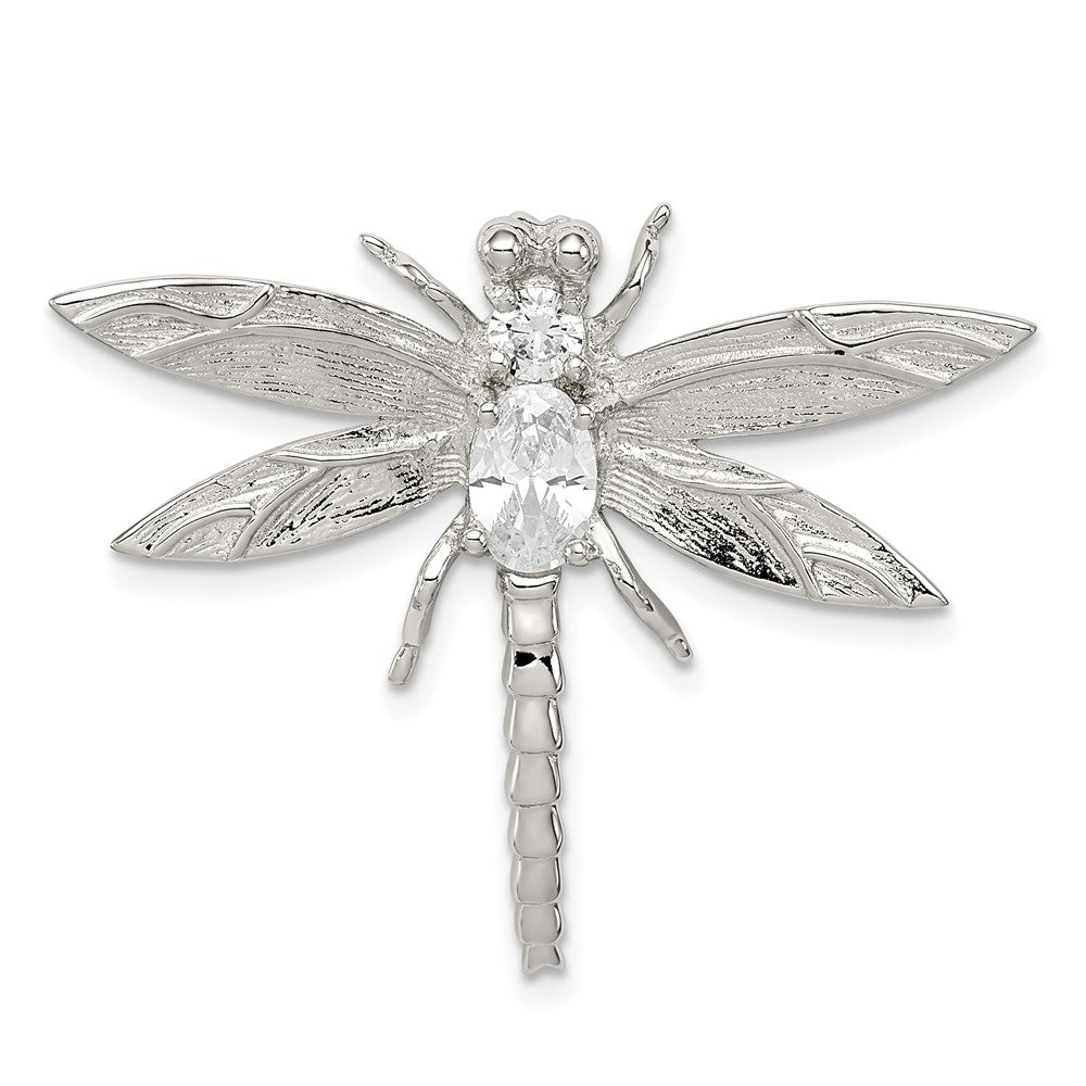 Million Charms 925 Sterling Silver (Cubic Zirconia) CZ Dragonfly Pendant