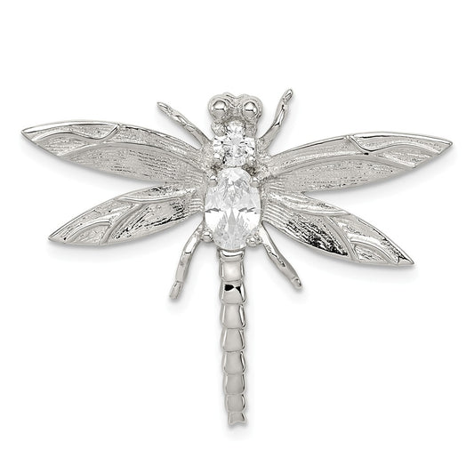 Million Charms 925 Sterling Silver (Cubic Zirconia) CZ Dragonfly Pendant