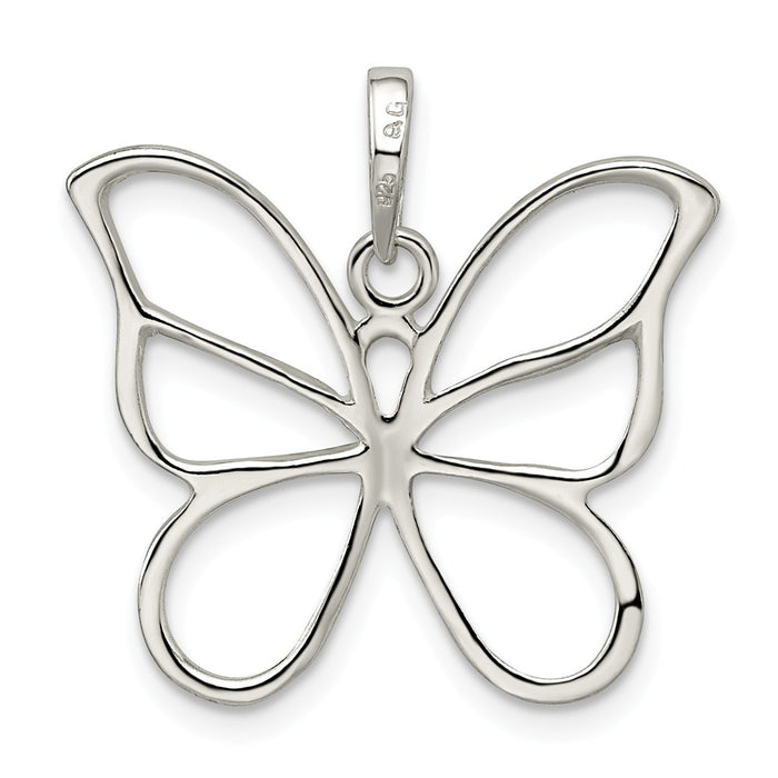 Million Charms 925 Sterling Silver Polished Butterfly Pendant