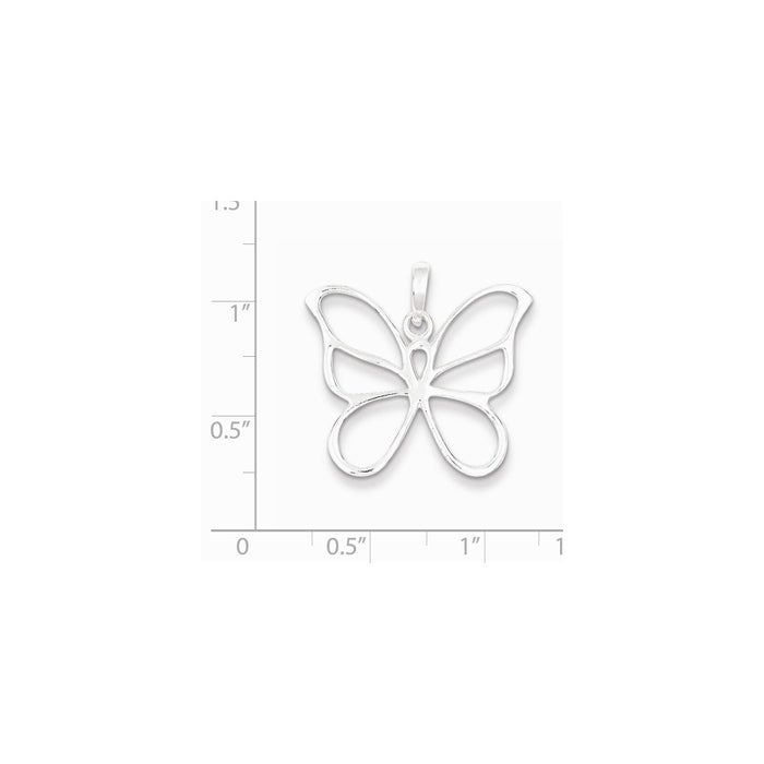 Million Charms 925 Sterling Silver Polished Butterfly Pendant