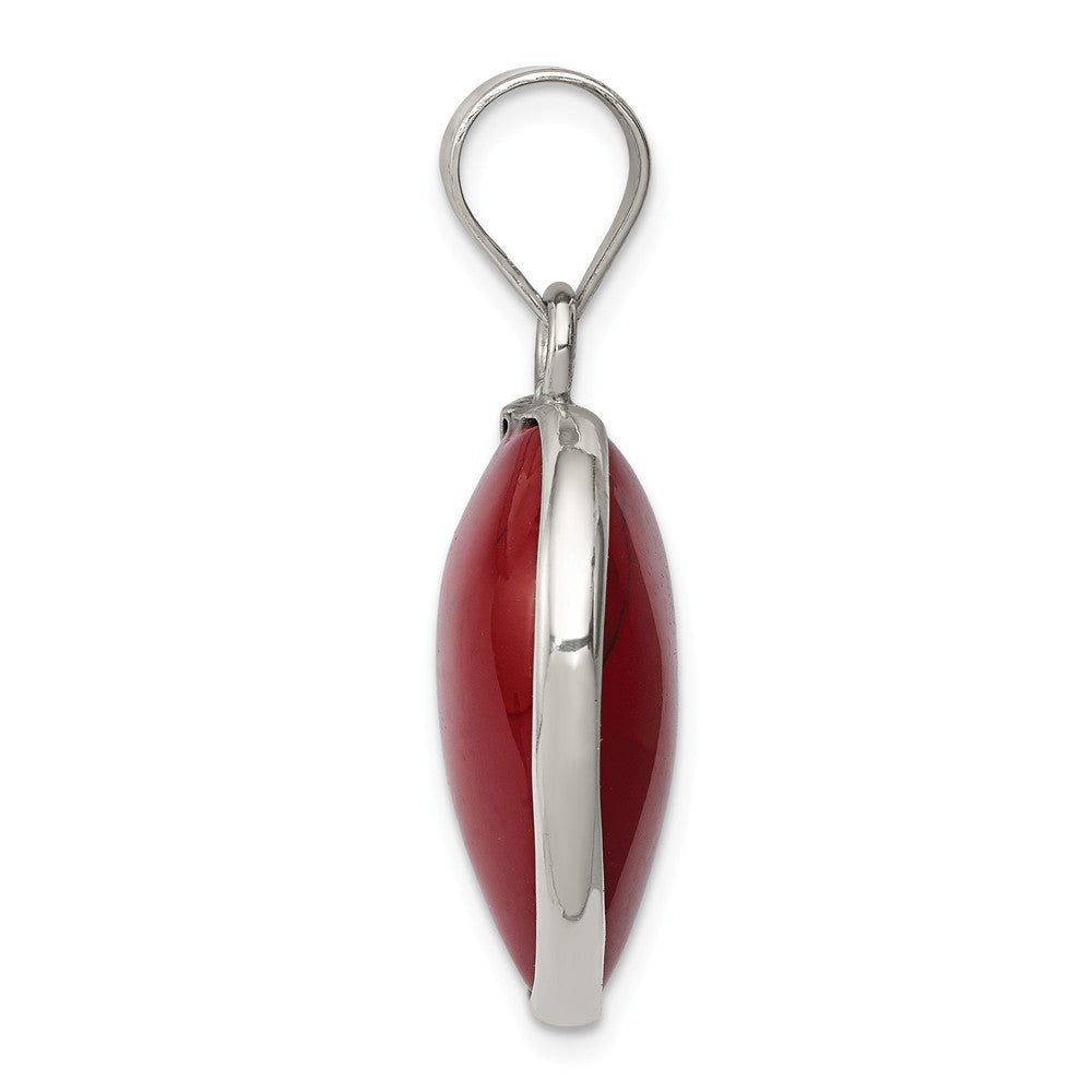 Million Charms 925 Sterling Silver Heart Dyed Howlite Pendant