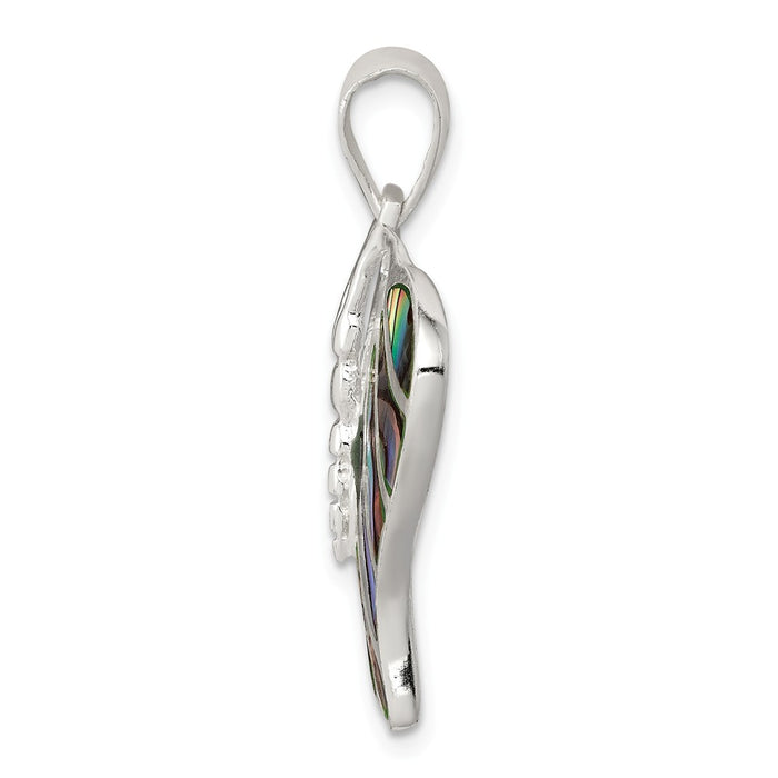 Million Charms 925 Sterling Silver Abalone Butterfly Pendant