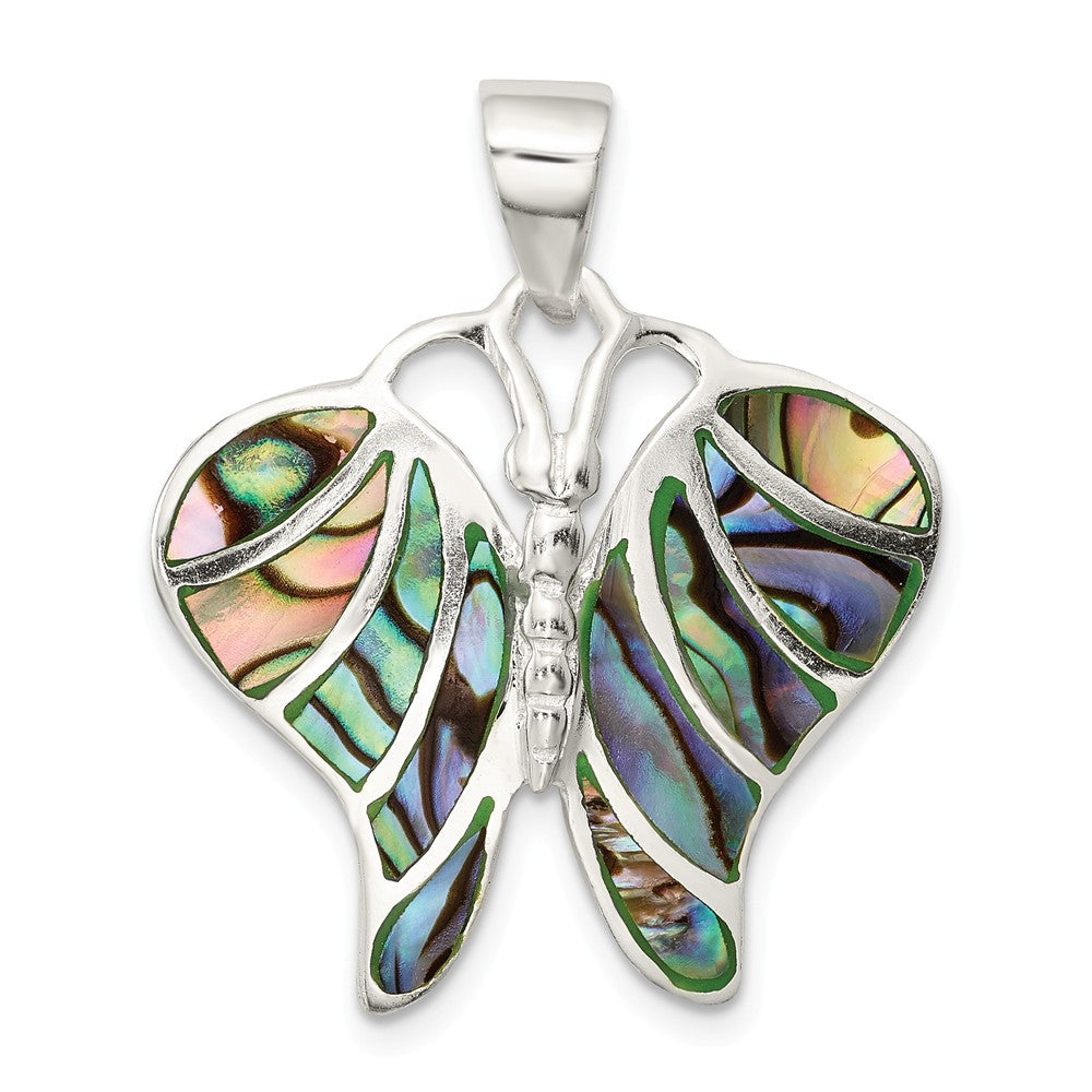 Million Charms 925 Sterling Silver Abalone Butterfly Pendant