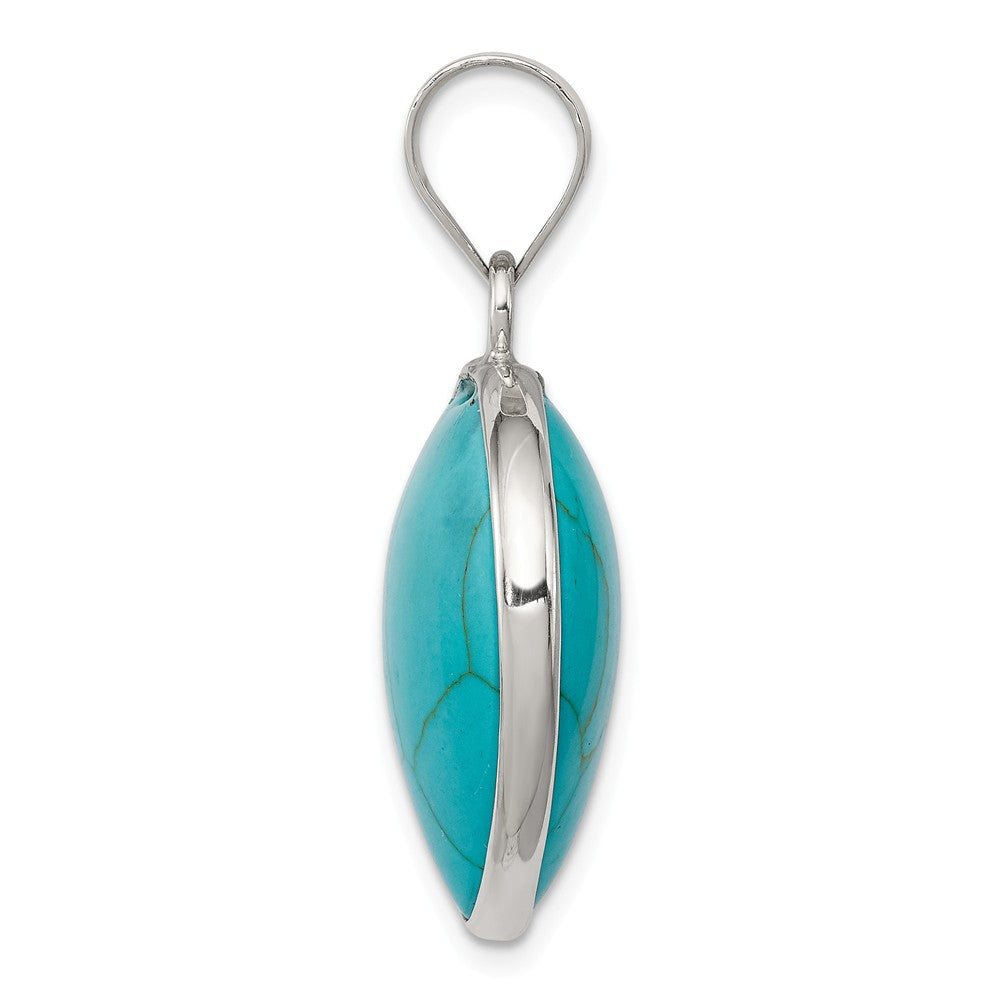 Million Charms 925 Sterling Silver Heart Turquoise Pendant