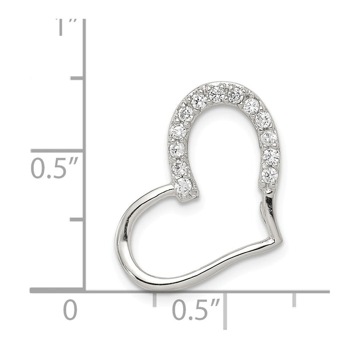 Million Charms 925 Sterling Silver (Cubic Zirconia) CZ Heart Pendant