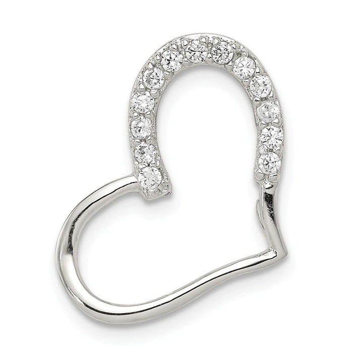 Million Charms 925 Sterling Silver (Cubic Zirconia) CZ Heart Pendant