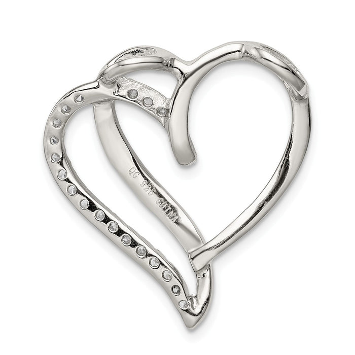 Million Charms 925 Sterling Silver (Cubic Zirconia) CZ Heart Pendant