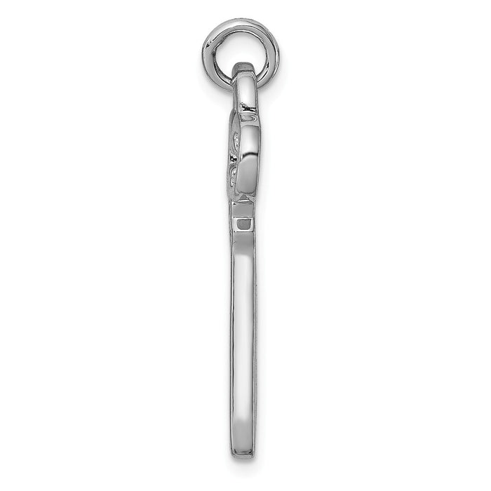 Million Charms 925 Sterling Silver Rhodium-Plated Key Pendant