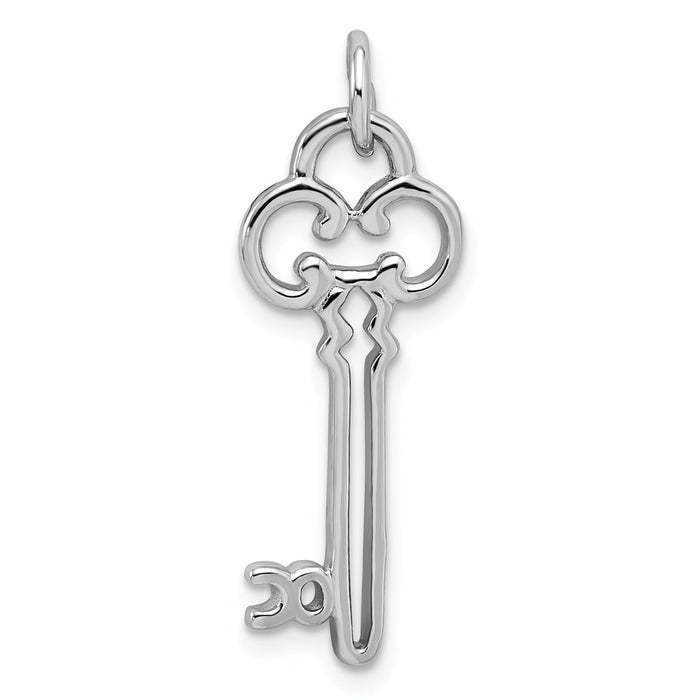 Million Charms 925 Sterling Silver Rhodium-Plated Key Pendant