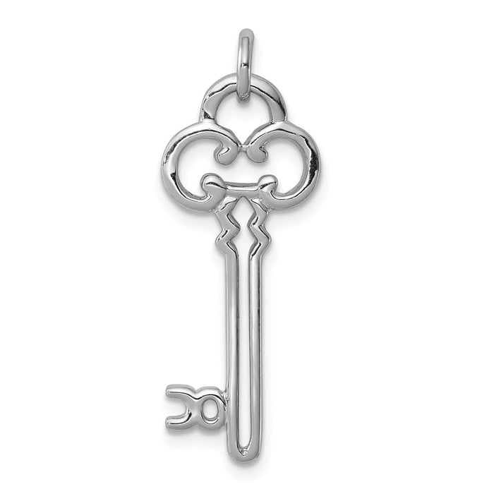 Million Charms 925 Sterling Silver Rhodium-Plated Key Pendant