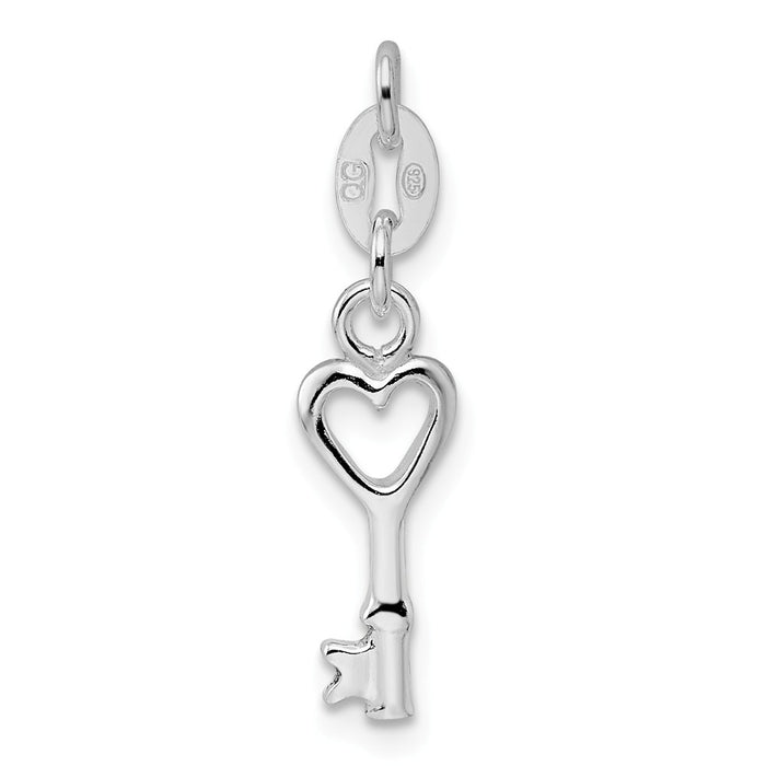 Million Charms 925 Sterling Silver Polished Lock & Key Charm