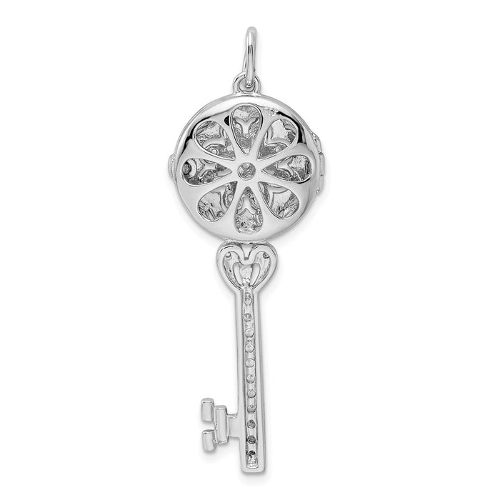 Million Charms 925 Sterling Silver (Cubic Zirconia) CZ Key Locket