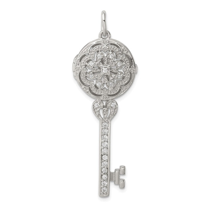 Million Charms 925 Sterling Silver (Cubic Zirconia) CZ Key Locket