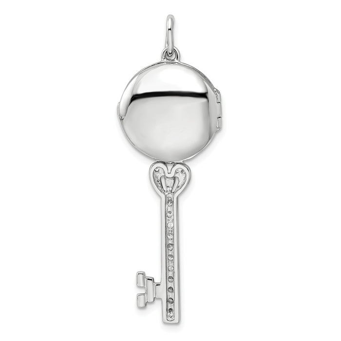 Million Charms 925 Sterling Silver (Cubic Zirconia) CZ Key Locket