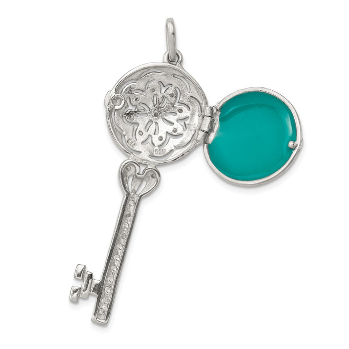 Million Charms 925 Sterling Silver (Cubic Zirconia) CZ Key Locket