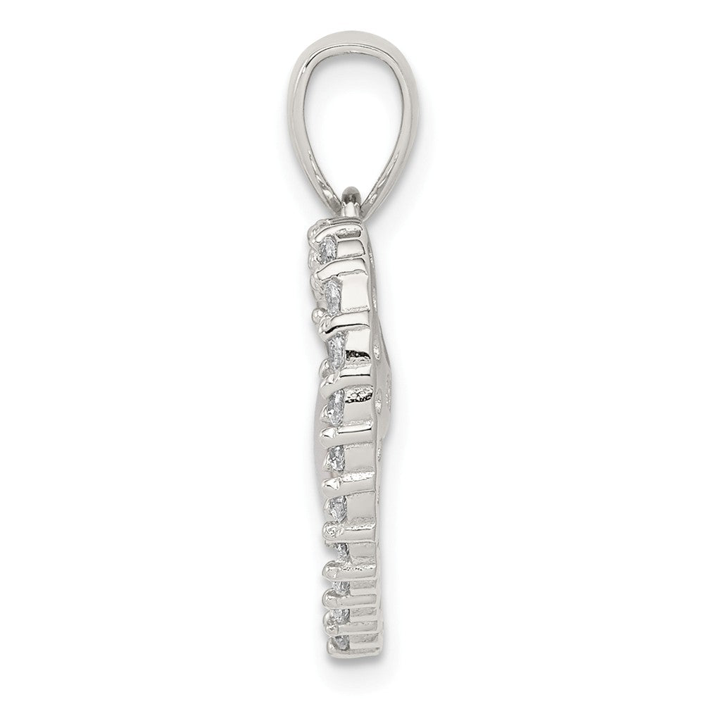 Million Charms 925 Sterling Silver (Cubic Zirconia) CZ Heart Pendant