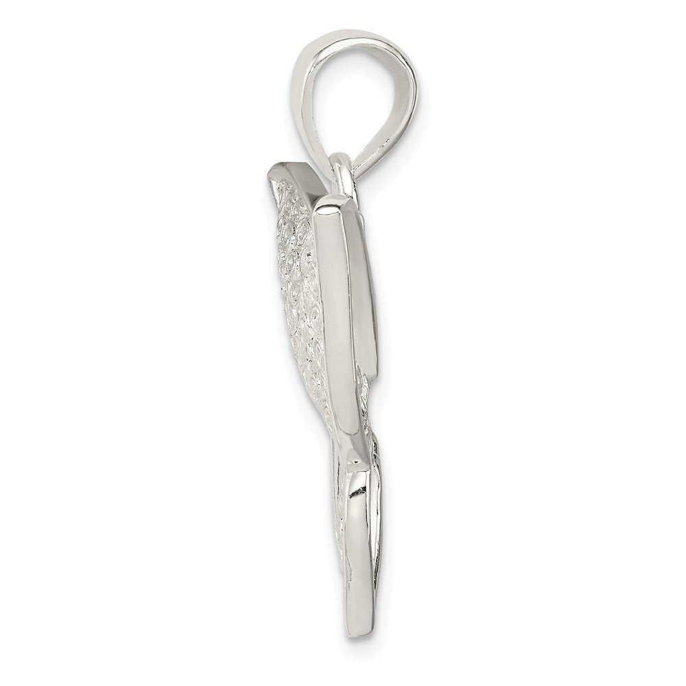 Million Charms 925 Sterling Silver Polished & Textured Butterfly Pendant