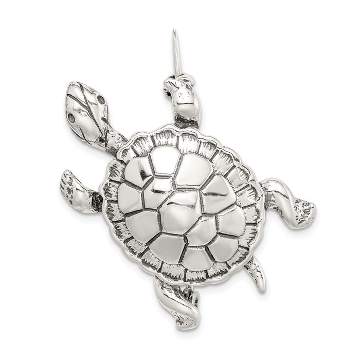 925 Sterling Silver Antiqued Turtle Pin