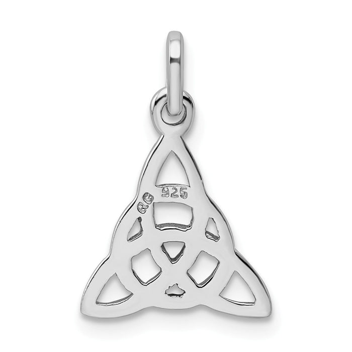 Million Charms 925 Sterling Silver Rhodium-Plated Polished Trinity Knot Pendant