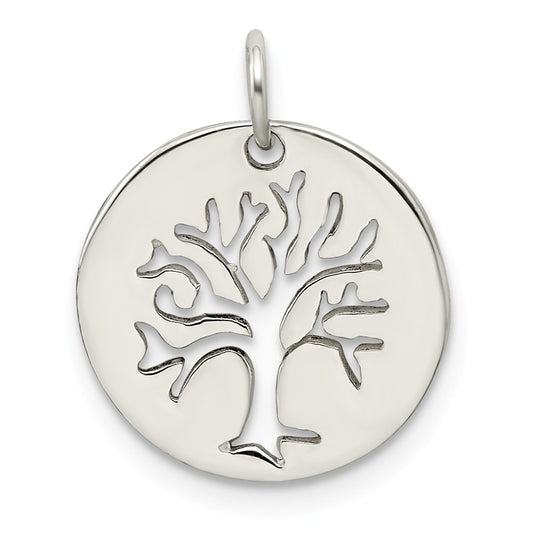Million Charms 925 Sterling Silver Polished Tree Cut-Out Charm