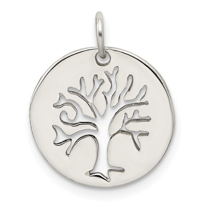 Million Charms 925 Sterling Silver Polished Tree Cut-Out Charm